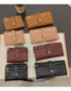 Fashion Short Pink Pu Double Zipper Tri-fold Long Wallet