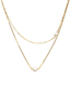 Fashion Gold Color Copper Gold Plated Pearl Double Necklace