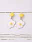 Fashion Yellow Alloy Drop Oil Poached Egg Stud Earrings