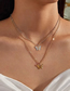 Fashion Gold Color And Silver Color-2 Alloy Butterfly Double Layer Necklace