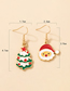 Fashion 3# Alloy Drop Oil Christmas Tree Santa Claus Asymmetric Stud Earrings