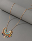 Fashion Gold Color Alloy Hollow Color Bead Single Layer Necklace