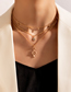 Fashion Gold Color Alloy Diamond Serpent Double Necklace
