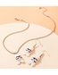 Fashion Silver Color Geometric Ceramic Rabbit Stud Necklace Set