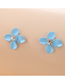 Fashion Blue Alloy Diamond Spray Paint Flower Stud Earrings