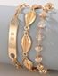 Fashion Gold Color Alloy Crystal Beaded Shell Bracelet Set