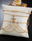 Fashion Gold Color Alloy Diamond Chain Pentagram Bracelet Set