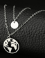 Fashion Silver Color Alloy Skeleton Map Sequin Double Necklace