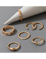 Fashion Gold Color Alloy Diamond Sunstar Geometric Open Ring Set