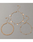 Fashion 4# Alloy Diamond Openwork Leaf Disc Bracelet Set