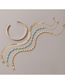 Fashion 3# Alloy Diamond Medal Tassel Bracelet Set