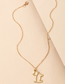 Fashion Gold Color-2 Alloy Diamond Cutout Puppy Necklace