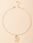 Fashion Gold Color-2 Alloy Diamond Cutout Puppy Necklace