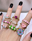 Fashion Nine Piece Set Alloy Drip Oil Love Rainbow Geometric Ring Set