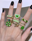 Fashion 9 Mixed Packs/bags Alloy Drip Oil Love Snake Windmill Ring Set