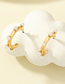 Fashion Gold Color Alloy Set Pearl C-shaped Earrings