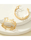 Fashion Gold Color Metal Cutout Letter C Earrings