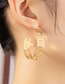 Fashion Gold Color Metal Cutout Letter C Earrings