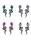 Fashion Blue Alloy Diamond Snake Stud Earrings