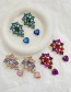 Fashion Color Alloy Diamond Heart Geometric Stud Earrings