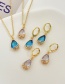 Fashion Blue Alloy Diamond Pattern Drop Earrings