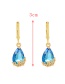 Fashion Blue Alloy Diamond Pattern Drop Earrings