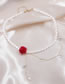 Fashion White Pearl Beaded Rhinestone Rose Necklace