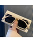 Fashion Transparent Tea Tea Tablets Square Rice Nail Large Frame Sunglasses