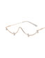 Fashion Gold Point Drill Half-rimless Diamond-encrusted Curved Spectacle Frames