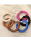 Fashion Brown Solid Color Pleated Hair Tie