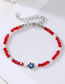 Fashion White And Red Beads And Two Gold Pendants Resin Beaded Eye Bracelet