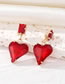 Fashion Love Set Alloy Glass Heart Necklace Stud Earrings Set