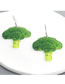 Fashion Green Acrylic Cauliflower Stud Earrings