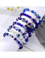 Fashion Blue Bead Silver Eye Pendant Bracelet Resin Ball Eye Beaded Eye Bracelet