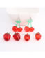 Fashion Big Strawberry Resin Strawberry Stud Earrings