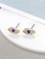 Fashion Gold Geometric Diamond Eye Stud Earrings