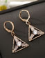 Fashion Pentagonal Triangle Alloy Diamond Flower Earrings
