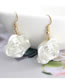 Fashion Gold Resin Camellia Stud Earrings