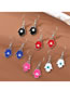 Fashion Blue Alloy Drop Oil Palm Eye Stud Earrings