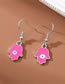 Fashion Pink Alloy Drop Oil Palm Eye Stud Earrings