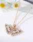 Fashion White Alloy Diamond Butterfly Necklace