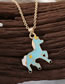 Fashion Pony Necklace Alloy Drip Oil Unicorn Necklace