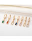 Fashion White Jewel Earrings Alloy Set Square Diamond Earrings