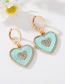 Fashion Pink Heart Ear Buckles Alloy Diamond Heart Earrings