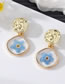 Fashion Small Daisy 4 Resin Dried Flower Round Stud Earrings