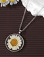 Fashion White Floral Silver 2 Resin Preserved Flower Round Necklace
