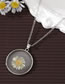 Fashion White Gypsophila Silver 3 Resin Preserved Flower Round Necklace