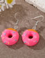 Fashion Dark Pink Donut 02 Simulation Donut Stud Earrings