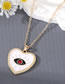 Fashion Green Heart Alloy Diamond Drop Oil Love Eye Necklace
