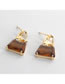 Fashion Brown Earrings Alloy Diamond Geometric Stud Earrings